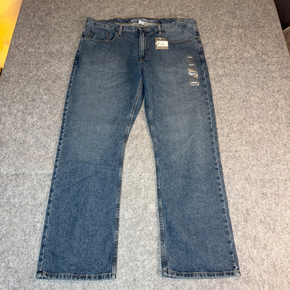 Eddie Bauer Mens 38x30 Classic Straight Leg Jeans Faded Indigo Blue Denim NWT